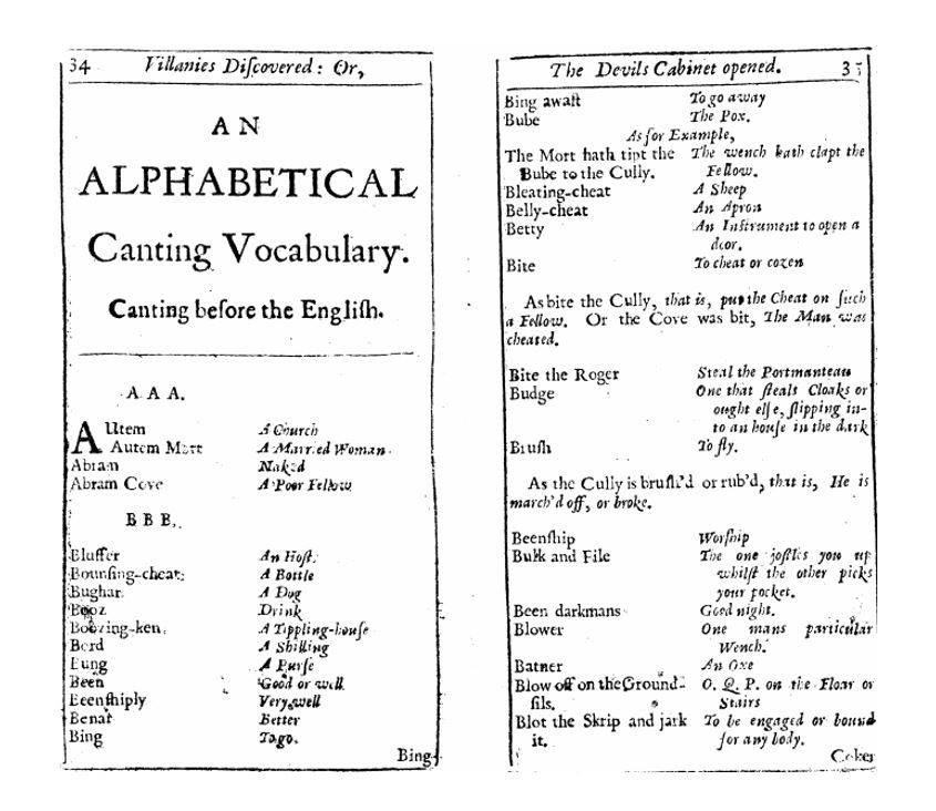 Canting, or the Devil's Cabinet (1673)