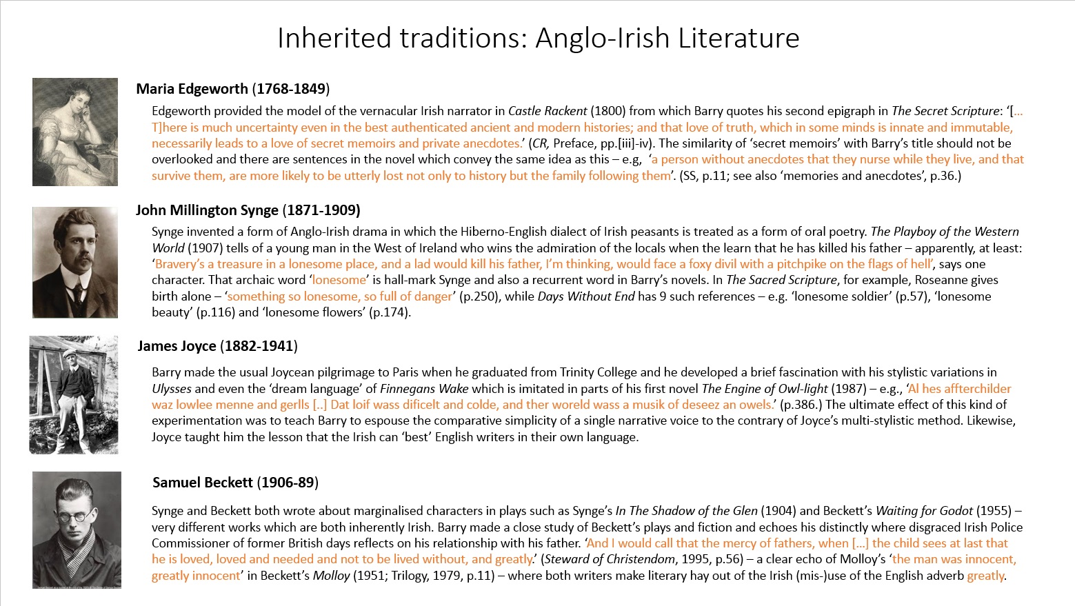 Inherited traditions